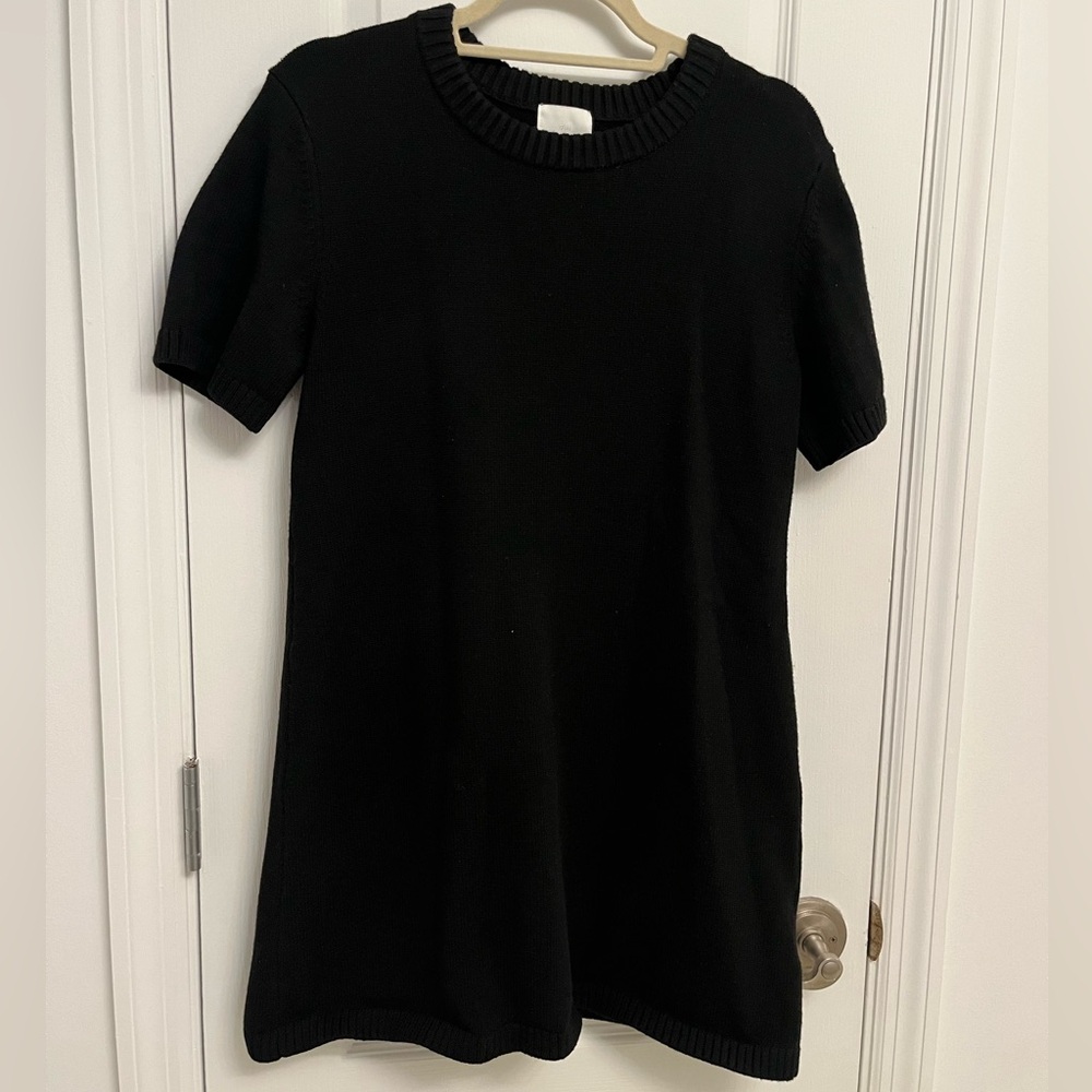 H&M Black Mini Sweater Dress Short Sleeve